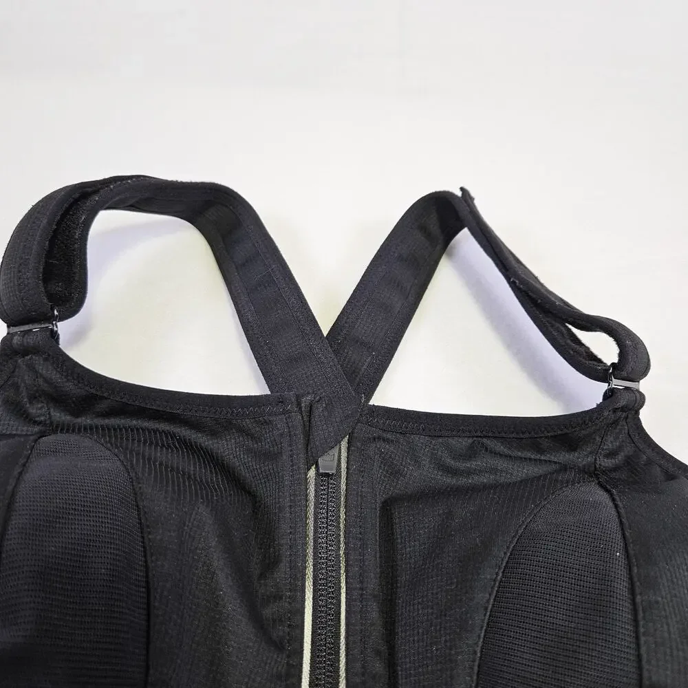 SHEFIT Ultimate Sports Bra Size 2Luxe XL High Impact Black 110002 Equestrian Zip